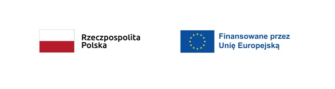 Flaga RP i flaga UE z dopiskiem finansowane przez Unię Europejską